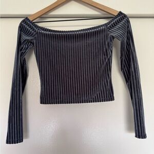 SALE! - Revolve x Privacy Please Velvet Off the Shoulder Crop Top XS